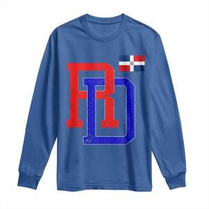 Dominican Republic Long Sleeve Shirt Distressed RD Flag Dominican Pride TS10 Royal Blue Print Your Wear
