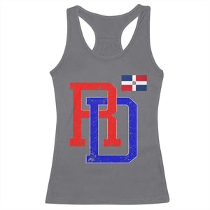 Dominican Republic Racerback Tank Top Distressed RD Flag Dominican Pride TS10 Charcoal Print Your Wear