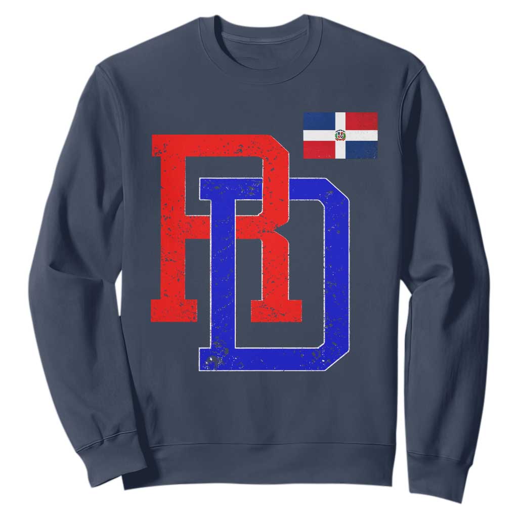 Dominican Republic Sweatshirt Distressed RD Flag Dominican Pride TS10 Navy Print Your Wear