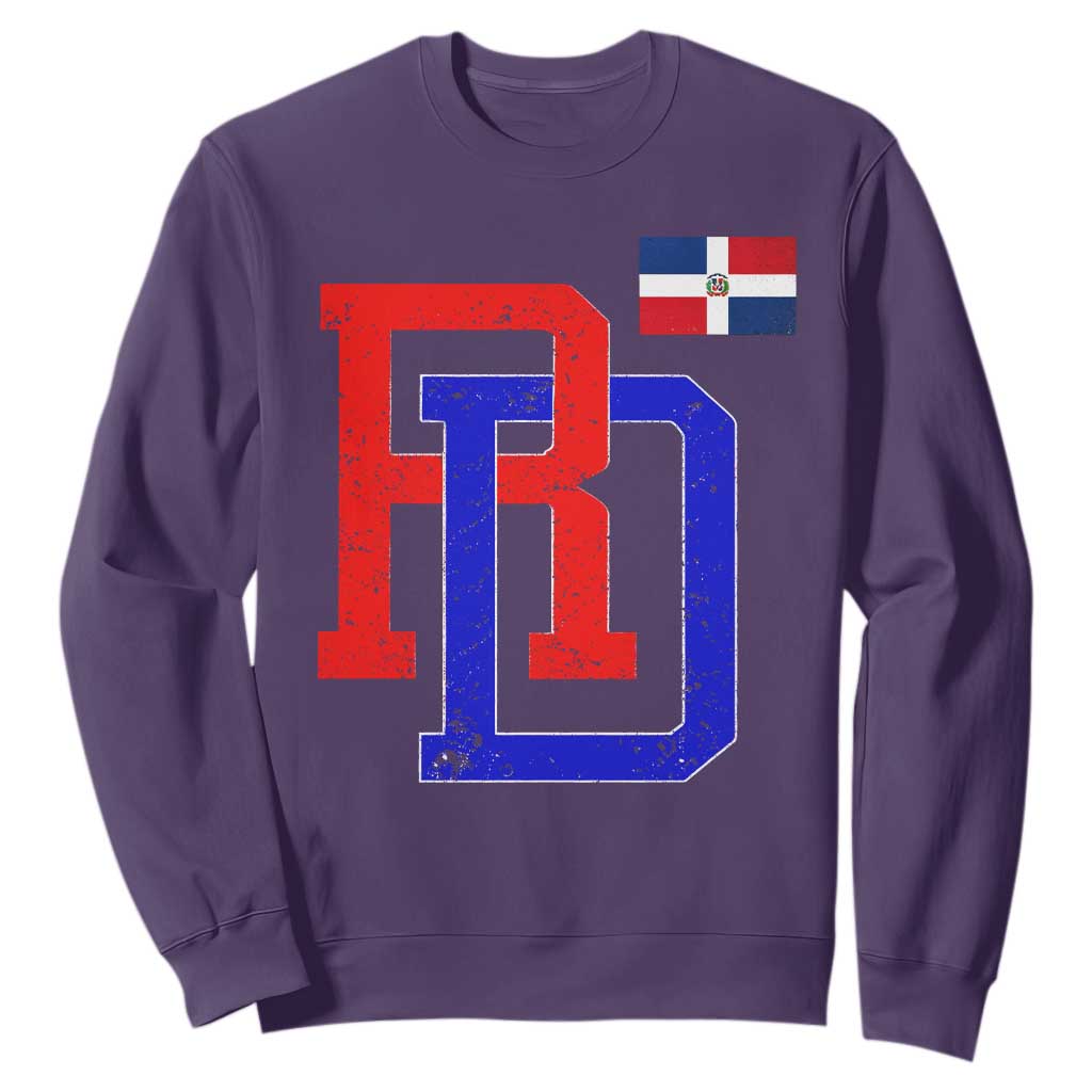 Dominican Republic Sweatshirt Distressed RD Flag Dominican Pride TS10 Purple Print Your Wear
