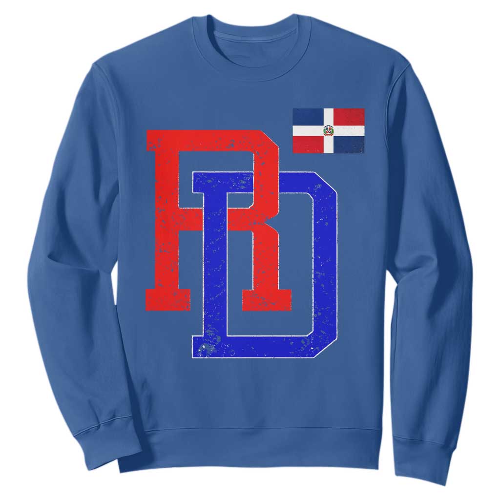 Dominican Republic Sweatshirt Distressed RD Flag Dominican Pride TS10 Royal Blue Print Your Wear