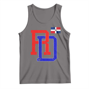 Dominican Republic Tank Top Distressed RD Flag Dominican Pride TS10 Deep Heather Print Your Wear