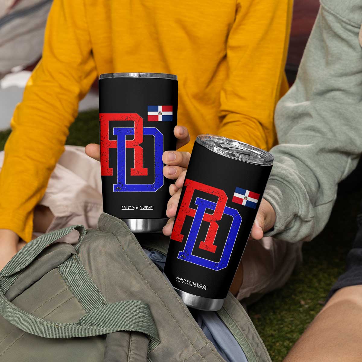 Dominican Republic Tumbler Cup Distressed RD Flag Dominican Pride TS10 Print Your Wear