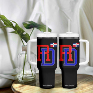 Dominican Republic Tumbler With Handle Distressed RD Flag Dominican Pride TS10 Print Your Wear