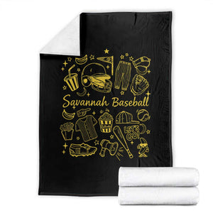 Bananas Baseball Throw Blanket Cute Trendy Banana Baseball Game Day Doodle TS10 Black Print Your Wear