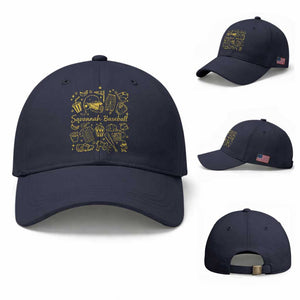 Bananas Baseball Baseball Cap Cute Trendy Banana Baseball Game Day Doodle TS10 Baseball Cap Universal Fit Navy Print Your Wear
