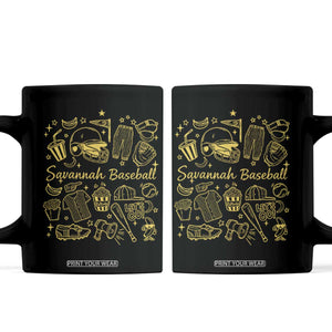 Bananas Baseball Coffee Mug Cute Trendy Banana Baseball Game Day Doodle TS10 Black Print Your Wear