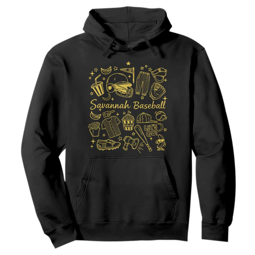 Bananas Baseball Hoodie Cute Trendy Banana Baseball Game Day Doodle TS10 Black Print Your Wear