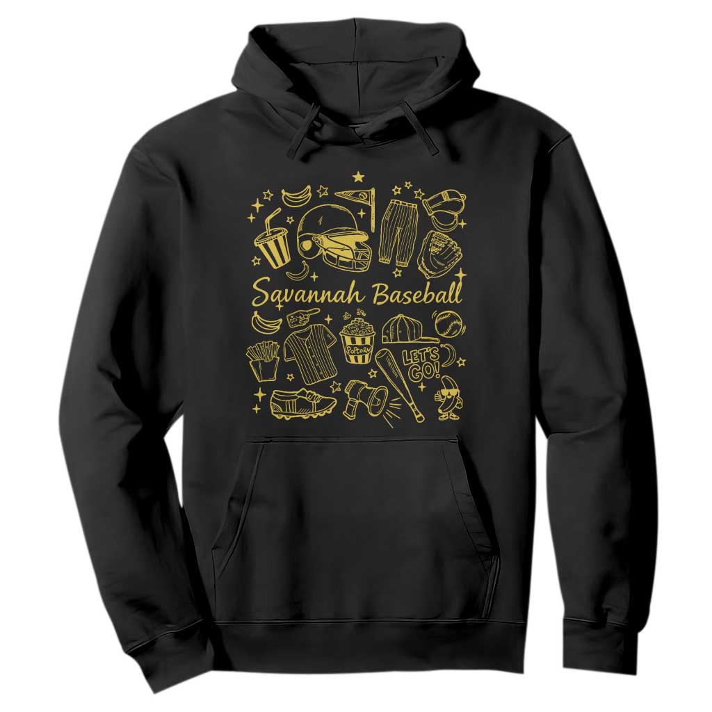 Bananas Baseball Hoodie Cute Trendy Banana Baseball Game Day Doodle TS10 Black Print Your Wear