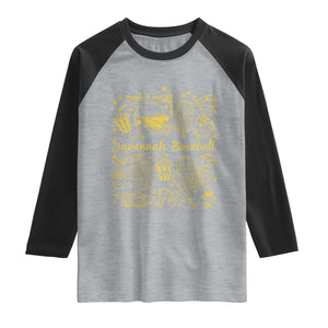 Bananas Baseball Raglan Shirt Cute Trendy Banana Baseball Game Day Doodle TS10 Heather Gray Black Print Your Wear