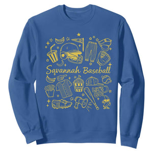 Bananas Baseball Sweatshirt Cute Trendy Banana Baseball Game Day Doodle TS10 Royal Blue Print Your Wear