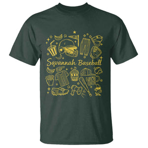 Bananas Baseball T Shirt Cute Trendy Banana Baseball Game Day Doodle TS10 Dark Forest Green Print Your Wear