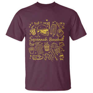 Bananas Baseball T Shirt Cute Trendy Banana Baseball Game Day Doodle TS10 Maroon Print Your Wear