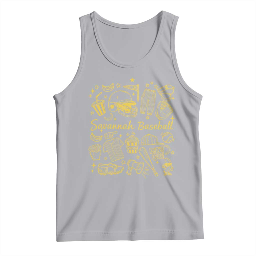 Bananas Baseball Tank Top Cute Trendy Banana Baseball Game Day Doodle TS10 Athletic Heather Print Your Wear