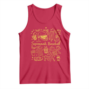 Bananas Baseball Tank Top Cute Trendy Banana Baseball Game Day Doodle TS10 Red Print Your Wear