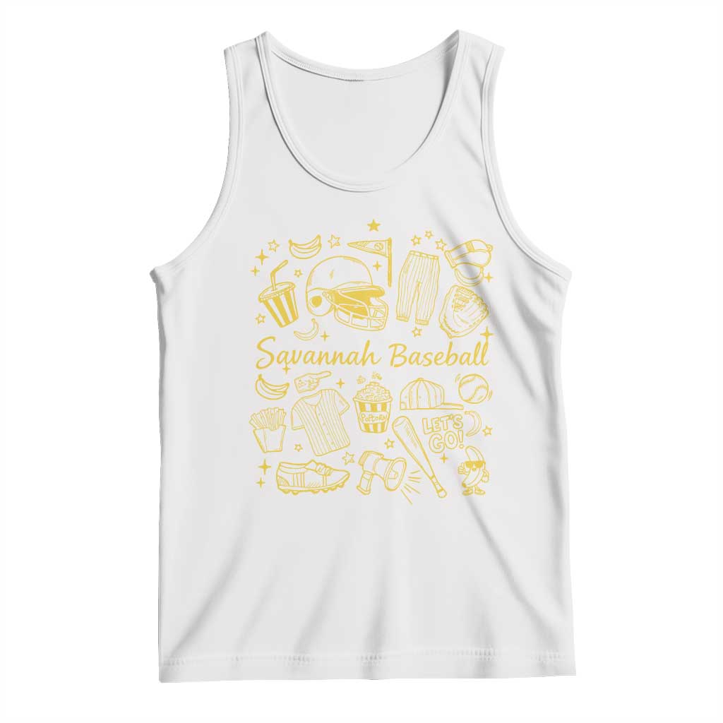 Bananas Baseball Tank Top Cute Trendy Banana Baseball Game Day Doodle TS10 White Print Your Wear