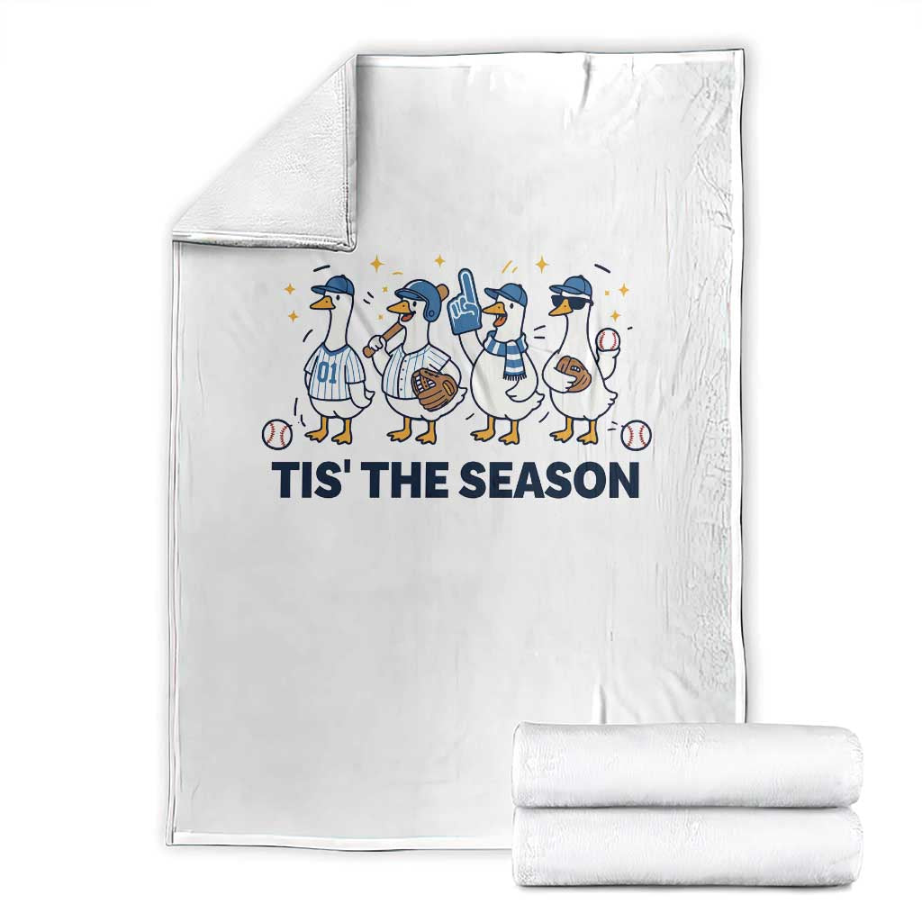 Baseball Silly Goose Throw Blanket Funny Tis The Season Baseball Mom TS10 White Print Your Wear