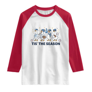 Baseball Silly Goose Raglan Shirt Funny Tis The Season Baseball Mom TS10 White Red Print Your Wear