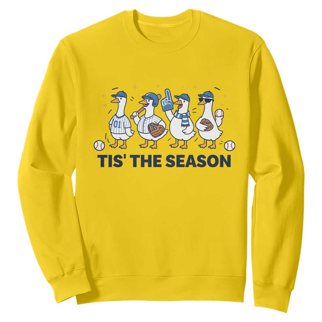 Baseball Silly Goose Sweatshirt Funny Tis The Season Baseball Mom TS10 Daisy Print Your Wear