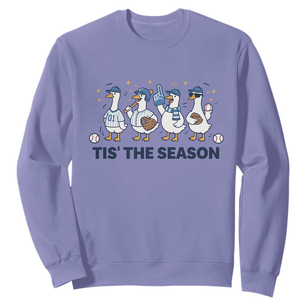 Baseball Silly Goose Sweatshirt Funny Tis The Season Baseball Mom TS10 Violet Print Your Wear