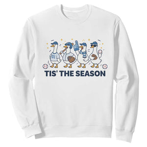 Baseball Silly Goose Sweatshirt Funny Tis The Season Baseball Mom TS10 White Print Your Wear