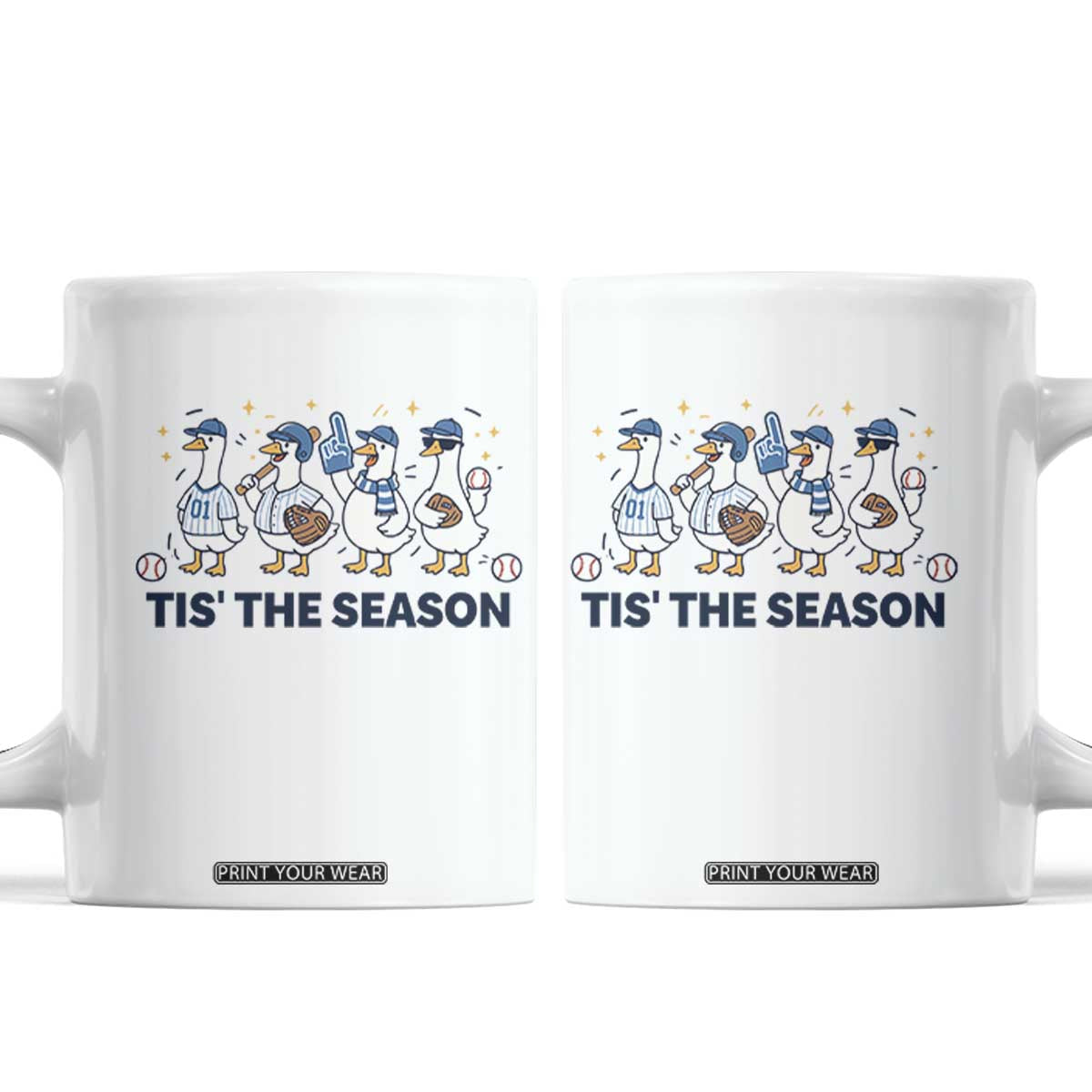 Baseball Silly Goose Coffee Mug Funny Tis The Season Baseball Mom TS10 White Print Your Wear