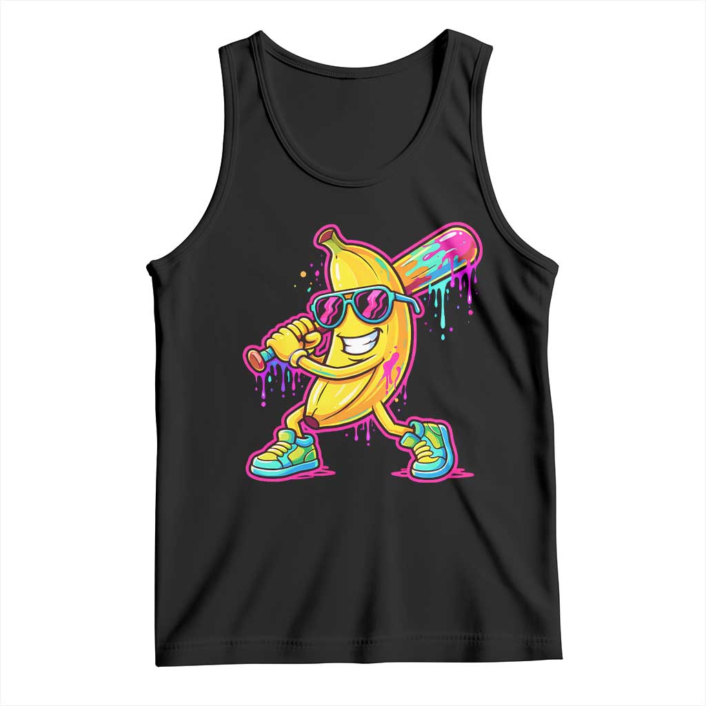 Banana Baseball Drip Tank Top Funny Baseball Drip Ice Cream Kids Youth Boys TS10 Black Print Your Wear