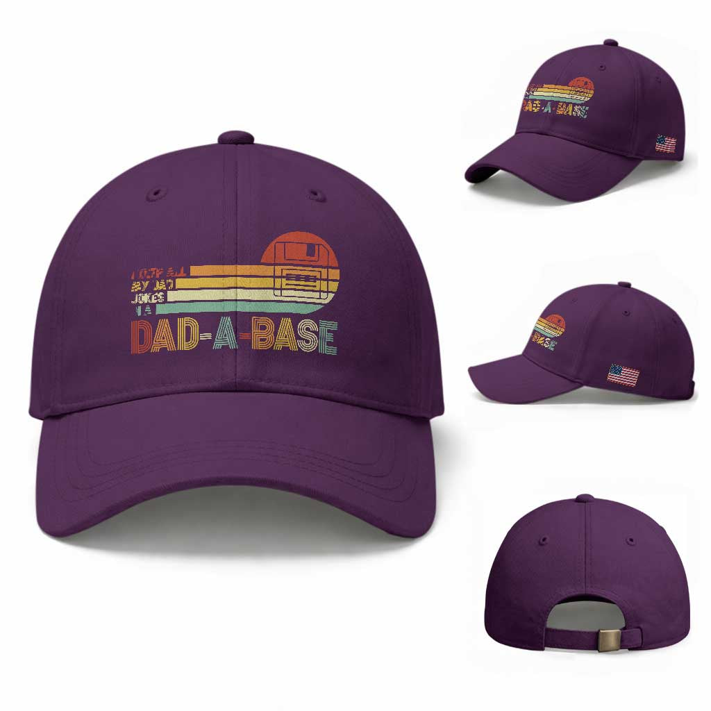 Funny Dad Jokes In A Dad-a-base Baseball Cap Retro Vintage Fathers Day TS10 Baseball Cap Universal Fit Purple Print Your Wear