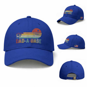 Funny Dad Jokes In A Dad-a-base Baseball Cap Retro Vintage Fathers Day TS10 Baseball Cap Universal Fit Royal Blue Print Your Wear