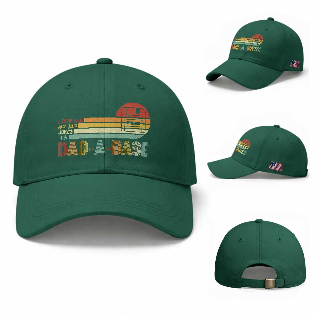 Funny Dad Jokes In A Dad-a-base Baseball Cap Retro Vintage Fathers Day TS10 Baseball Cap Universal Fit Irish Green Print Your Wear