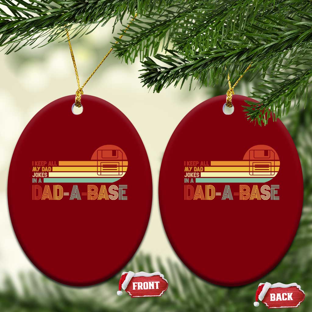 Funny Dad Jokes In A Dad-a-base Ceramic Ornament Retro Vintage Fathers Day TS10 Print Your Wear