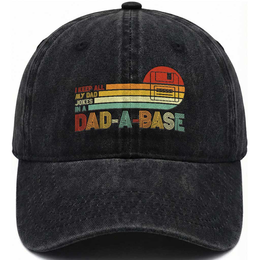 Funny Dad Jokes In A Dad-a-base Washed Cotton Baseball Cap Retro Vintage Fathers Day TS10 Print Your Wear