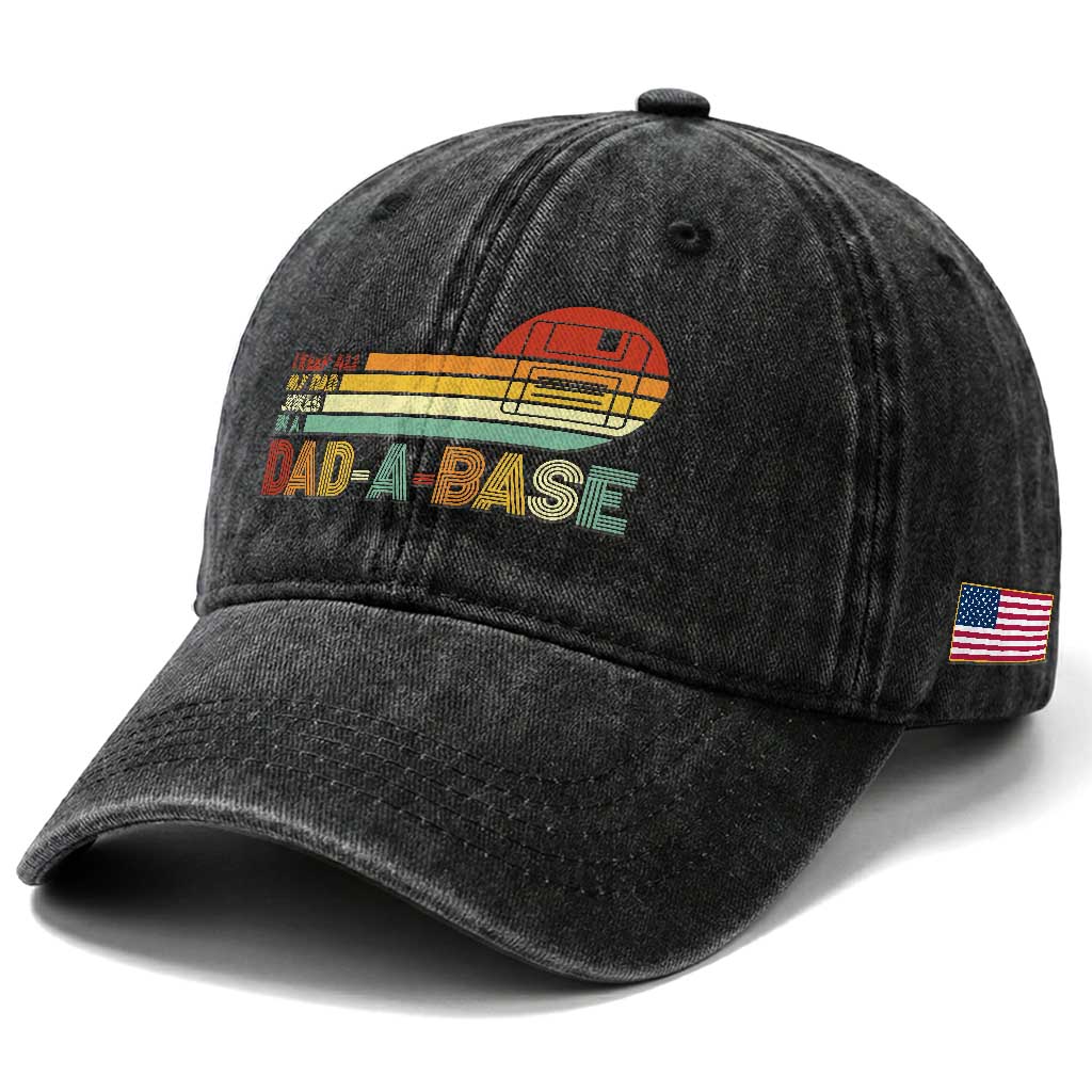 Funny Dad Jokes In A Dad-a-base Washed Cotton Baseball Cap Retro Vintage Fathers Day TS10 Print Your Wear