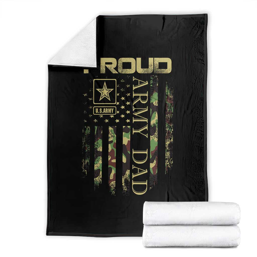 Proud Army Dad Throw Blanket Military Father US Army Camo Flag TS10 Black Print Your Wear