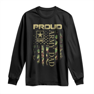 Proud Army Dad Long Sleeve Shirt Military Father US Army Camo Flag TS10 Black Print Your Wear