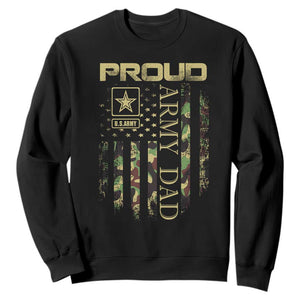 Proud Army Dad Sweatshirt Military Father US Army Camo Flag TS10 Black Print Your Wear