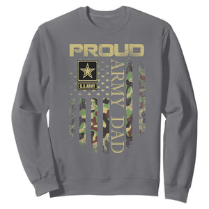 Proud Army Dad Sweatshirt Military Father US Army Camo Flag TS10 Charcoal Print Your Wear
