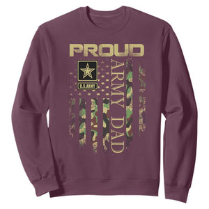 Proud Army Dad Sweatshirt Military Father US Army Camo Flag TS10 Maroon Print Your Wear