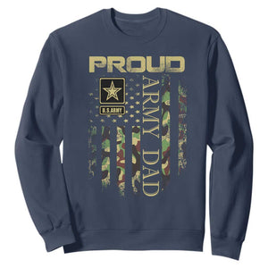Proud Army Dad Sweatshirt Military Father US Army Camo Flag TS10 Navy Print Your Wear
