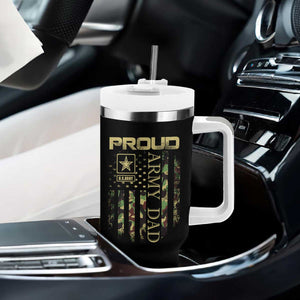 Proud Army Dad Tumbler With Handle Military Father US Army Camo Flag TS10 Print Your Wear