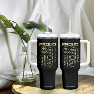 Proud Army Dad Tumbler With Handle Military Father US Army Camo Flag TS10 Print Your Wear