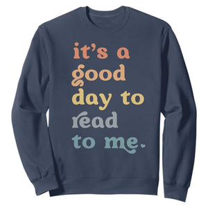 Read To Me Sweatshirt Sassy Baby Shower Bookish Little Reader TS10 Navy Print Your Wear