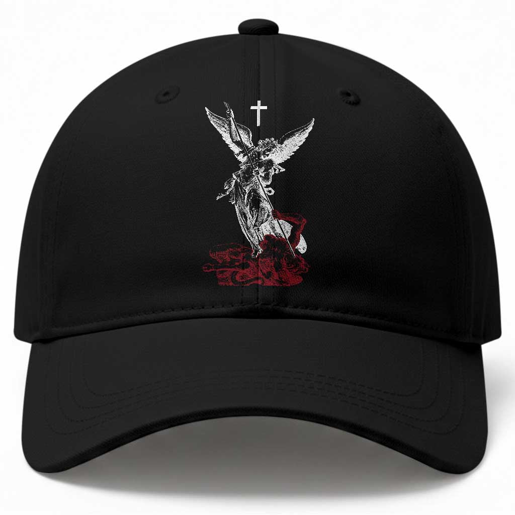 Saint Michael The Archangel Defeating Satan Baseball Cap TS10 Print Your Wear