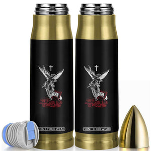 Saint Michael The Archangel Defeating Satan Bullet Tumbler TS10 Black Print Your Wear