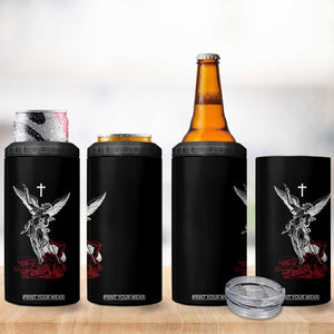 Saint Michael The Archangel Defeating Satan 4 in 1 Can Cooler Tumbler TS10 Print Your Wear