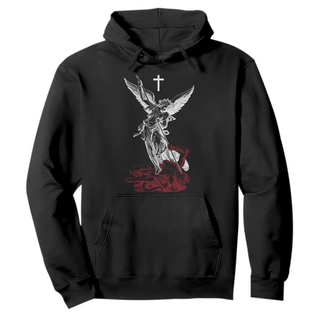 Saint Michael The Archangel Defeating Satan Hoodie TS10 Black Print Your Wear