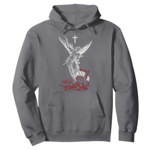 Saint Michael The Archangel Defeating Satan Hoodie TS10 Charcoal Print Your Wear
