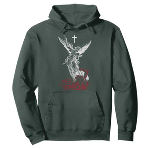 Saint Michael The Archangel Defeating Satan Hoodie TS10 Dark Forest Green Print Your Wear