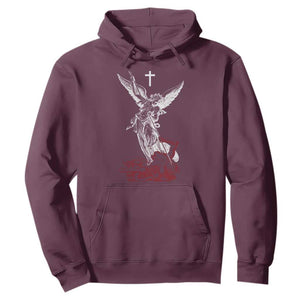 Saint Michael The Archangel Defeating Satan Hoodie TS10 Maroon Print Your Wear