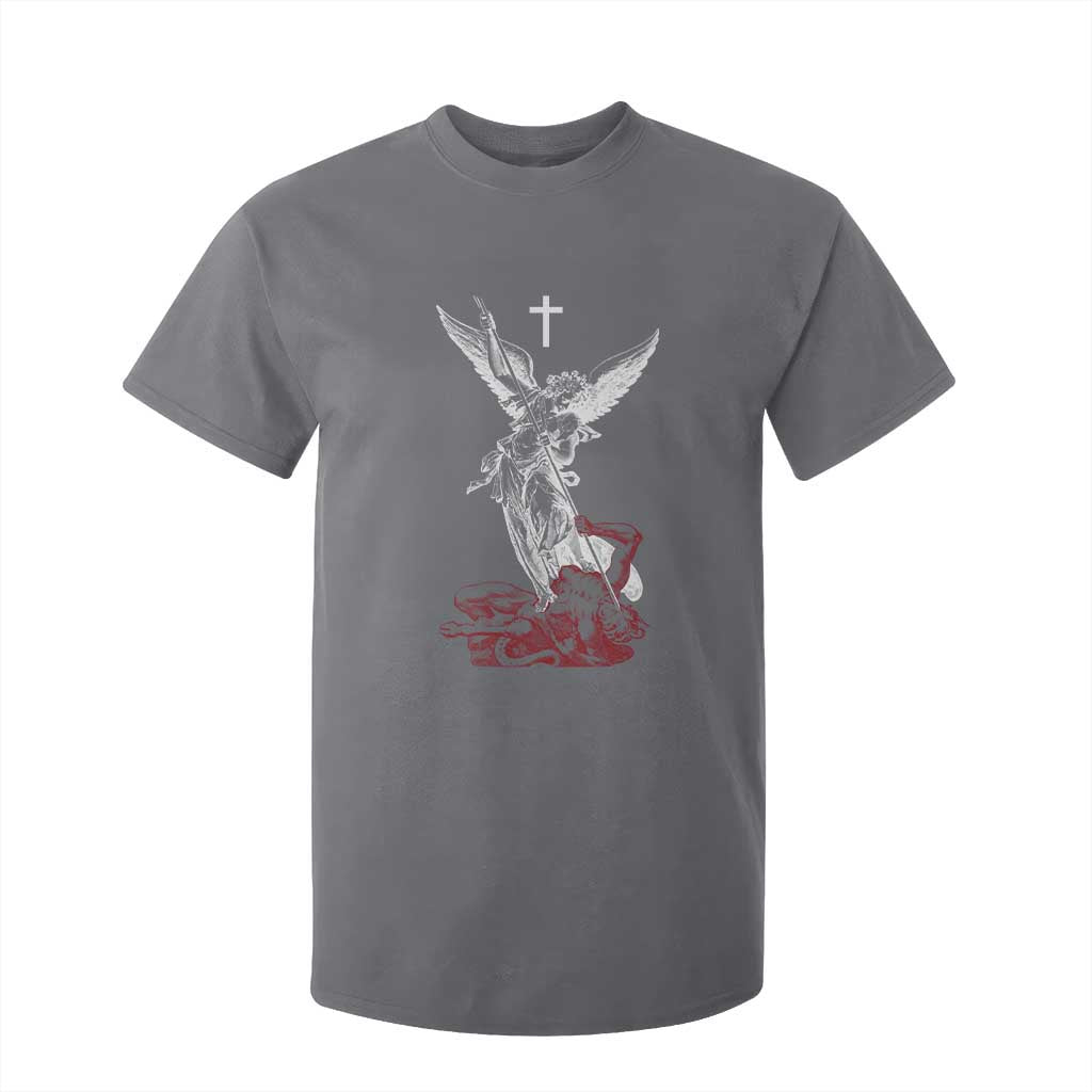 Saint Michael The Archangel Defeating Satan T Shirt For Kid TS10 Charcoal Print Your Wear